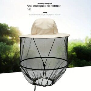 Anti-Mosquito Fisherman Hat - Cream